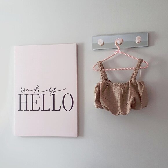 NWT Endless Rose tan brown & metallic thread accent bubble crop top & shorts set - Picture 13 of 16